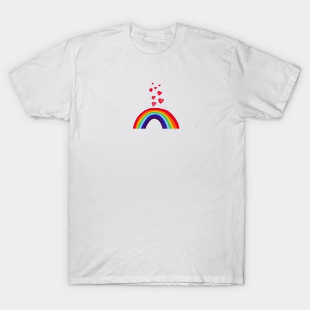 Rainbow LGBT hearts design T-Shirt by PrincessbettyDesign